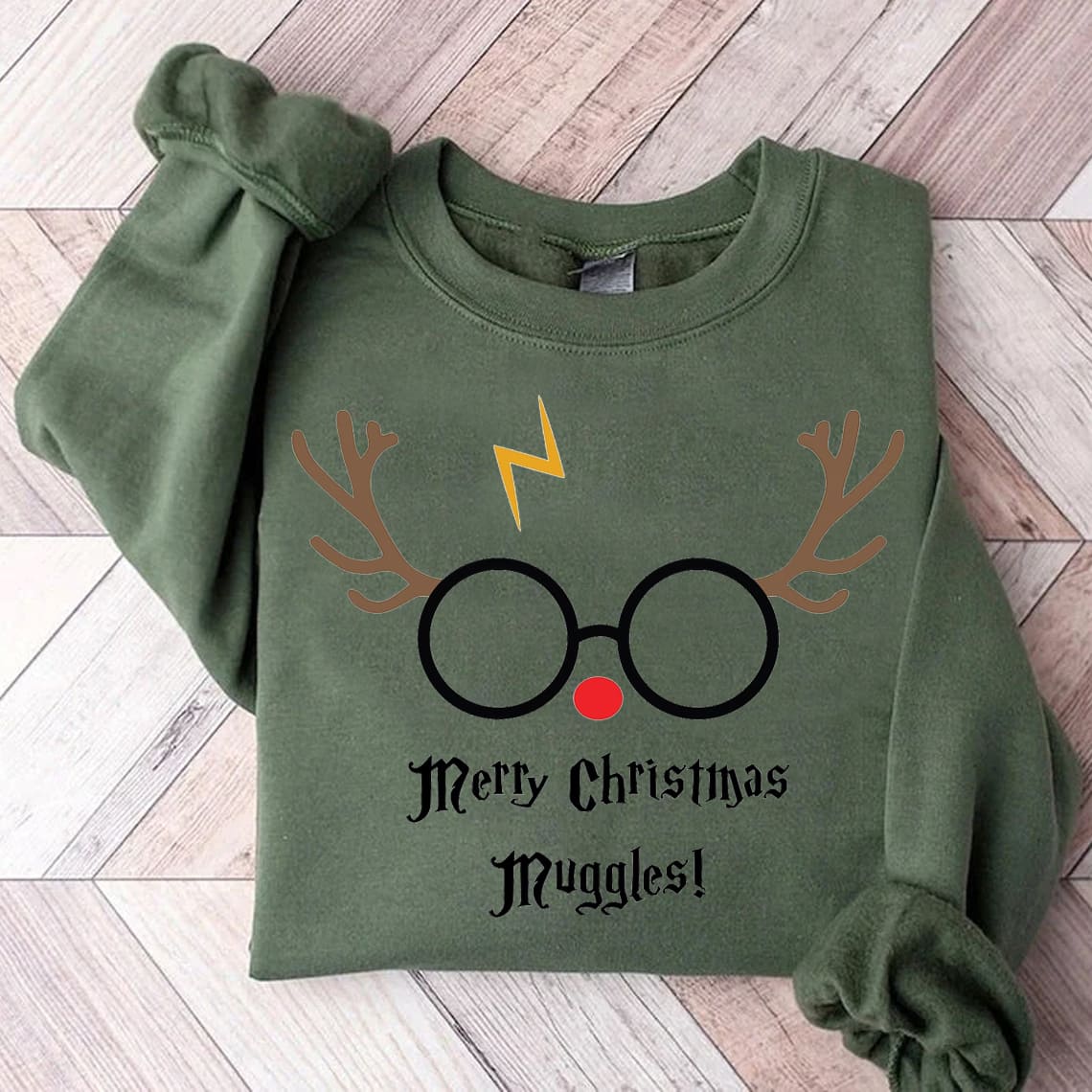 Merry Christmas Muggles Print Sweatshirt
