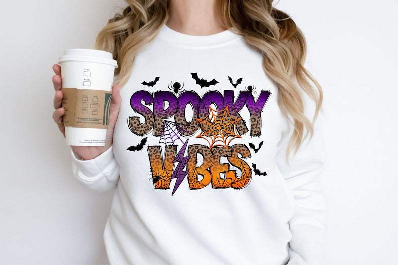 Halloween Leopard Spooky Vibes Sweatshirt