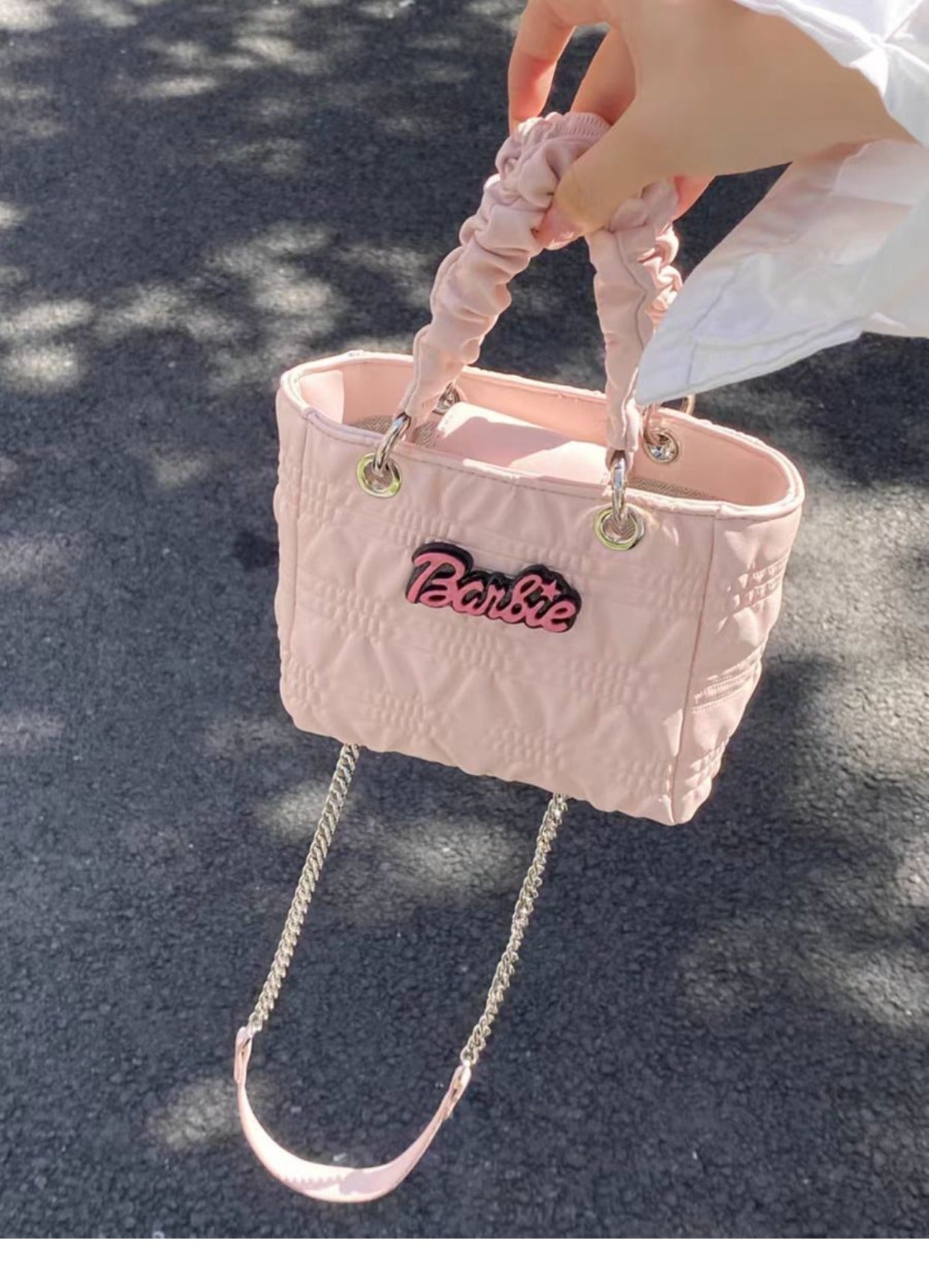 Barbie Pleated Chain Shoulder Handbag