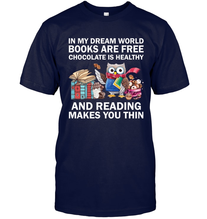 Owl And Books Letter Print T-shirt