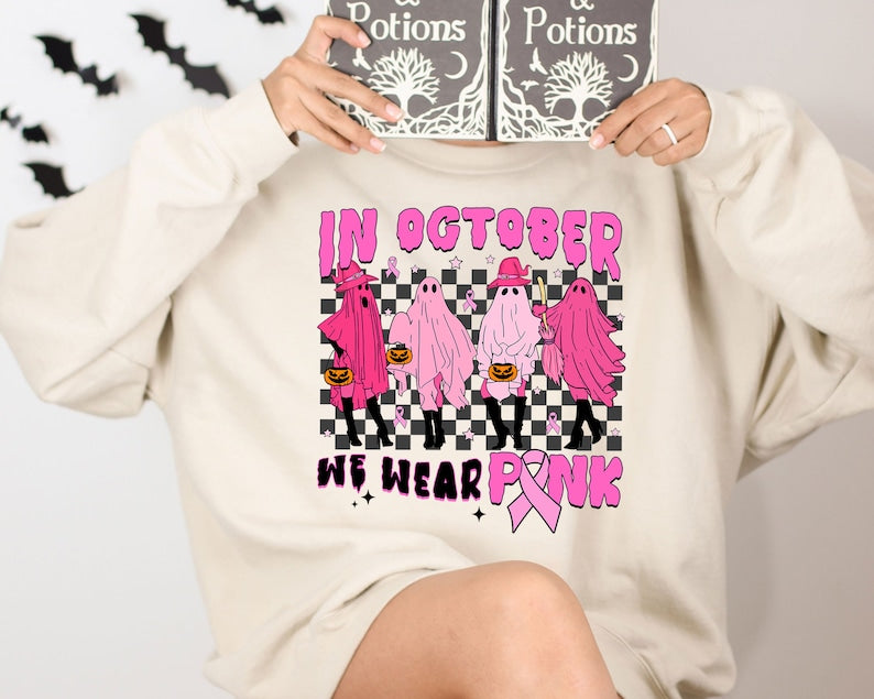 Halloween Ghost Breast Cancer Sweatshirt