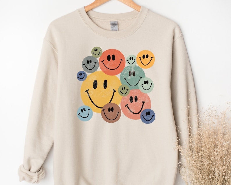 Retro Happy Face Sweatshirt