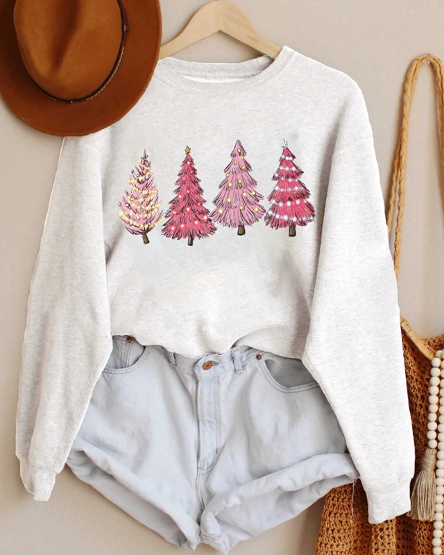 Merry Christmas womens sweatshirt trees shirt