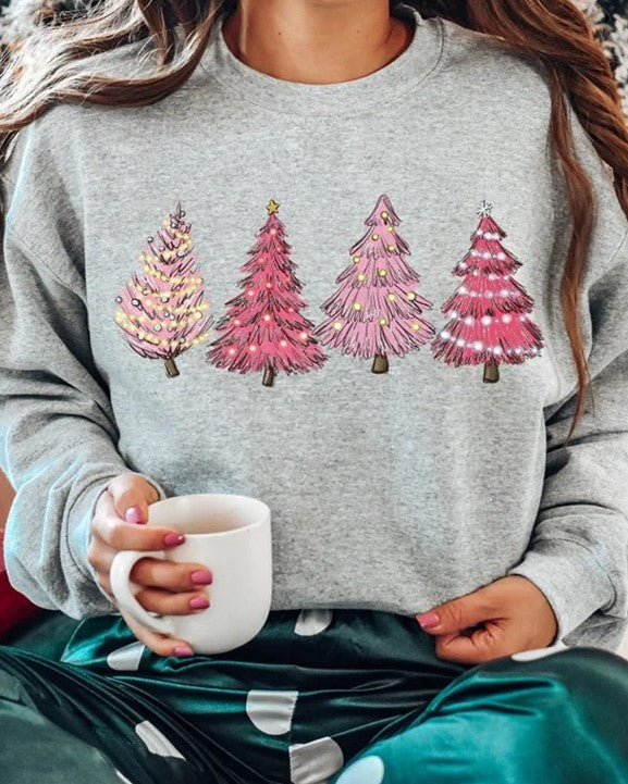 Merry Christmas womens sweatshirt trees shirt