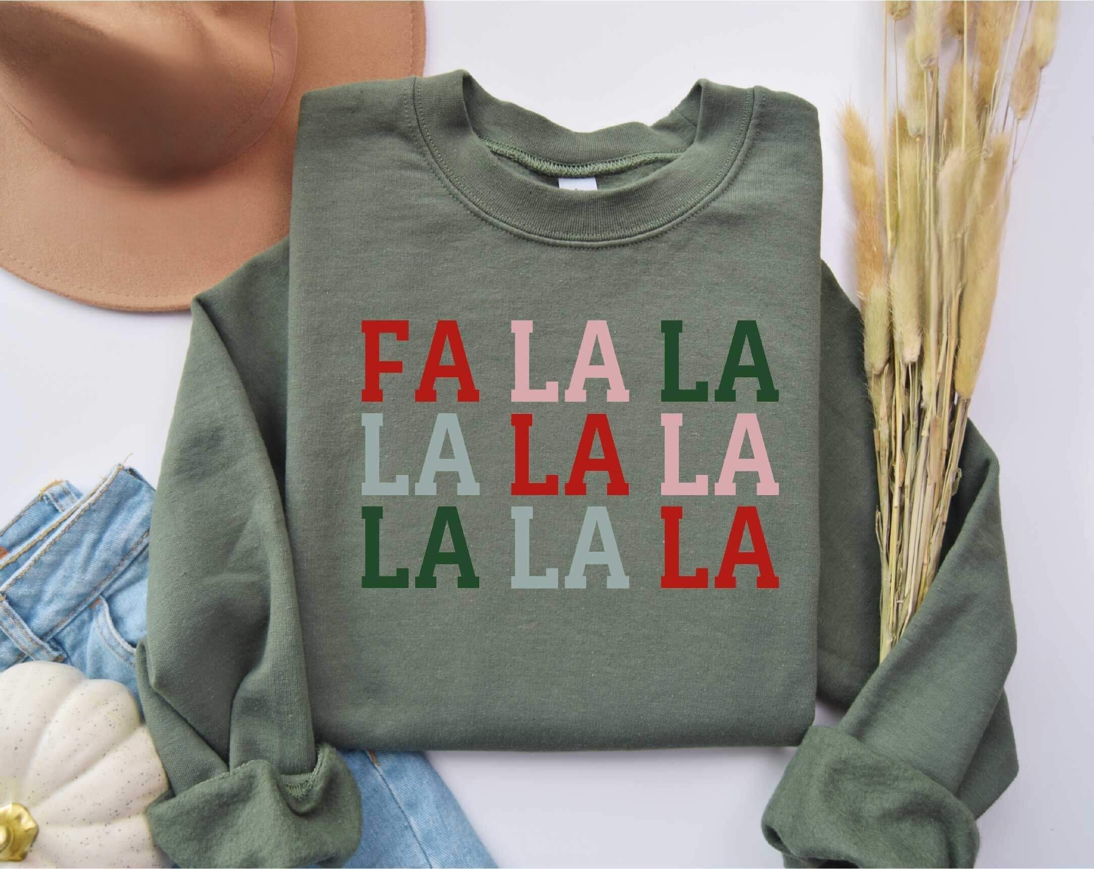 Fa La La Print Christmas Sweatshirt