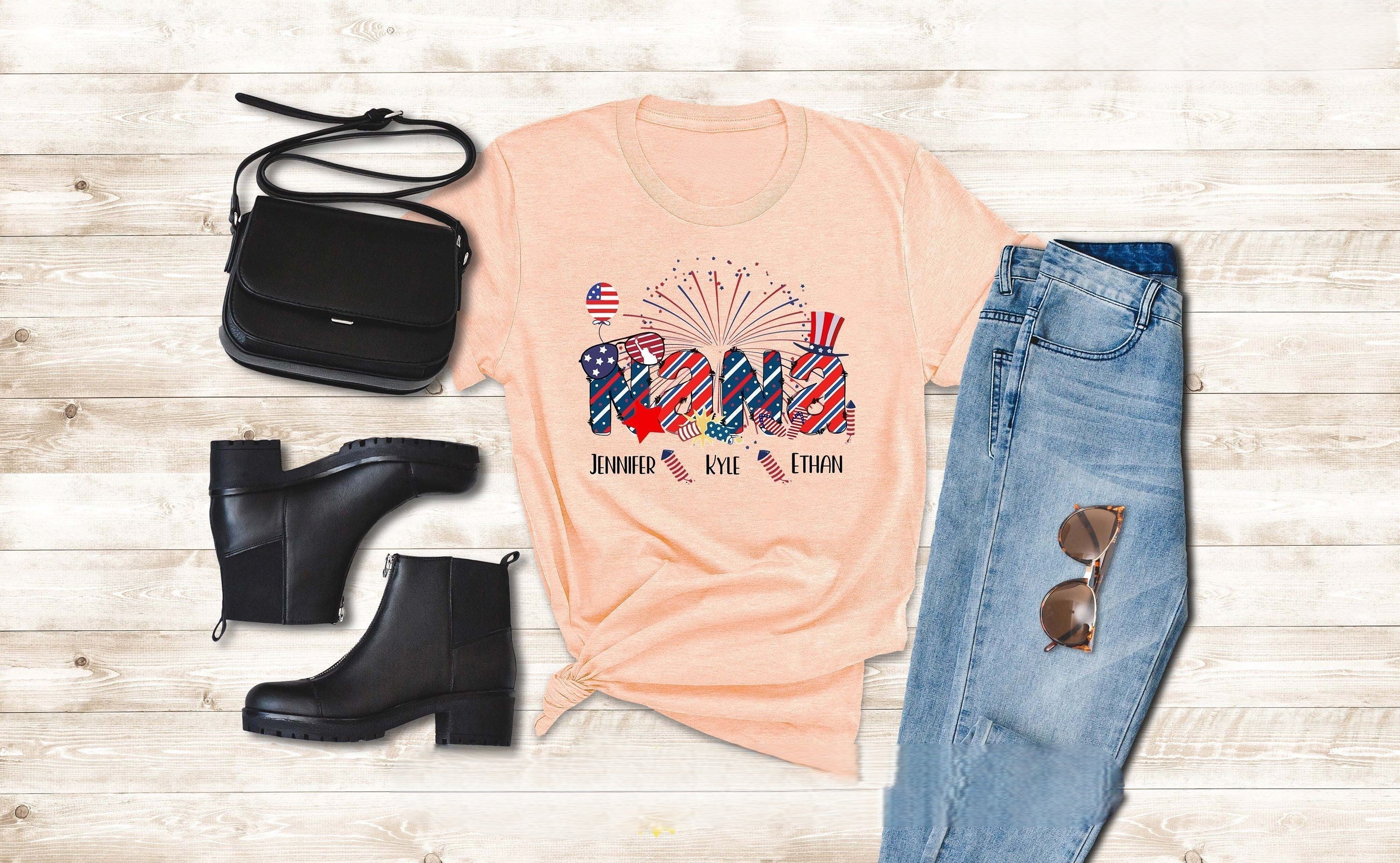 Personalized Patriot Grandma T-shirt