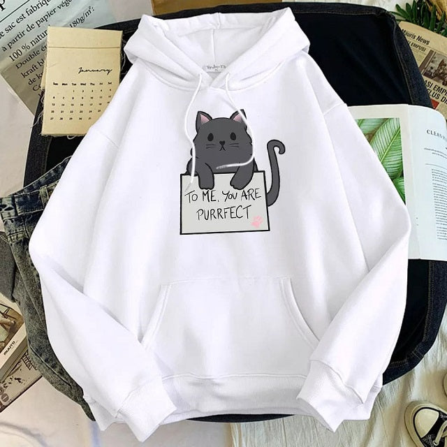You Are Purrfect Cartoon Cute Cat Hoodie