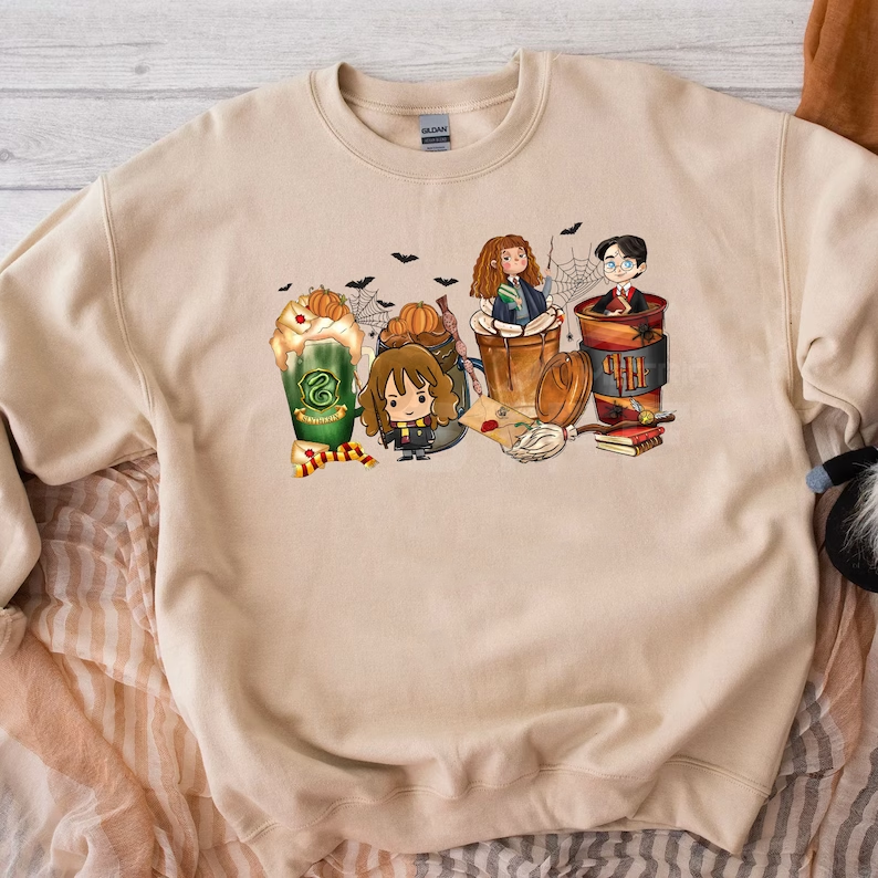 Harry Potter Fall Coffee Lattee Halloween Sweatshirt