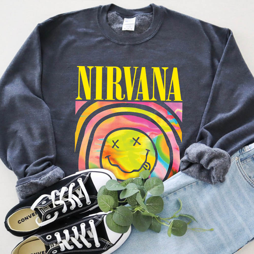 Rock Band Smiley Face Sweatshirt