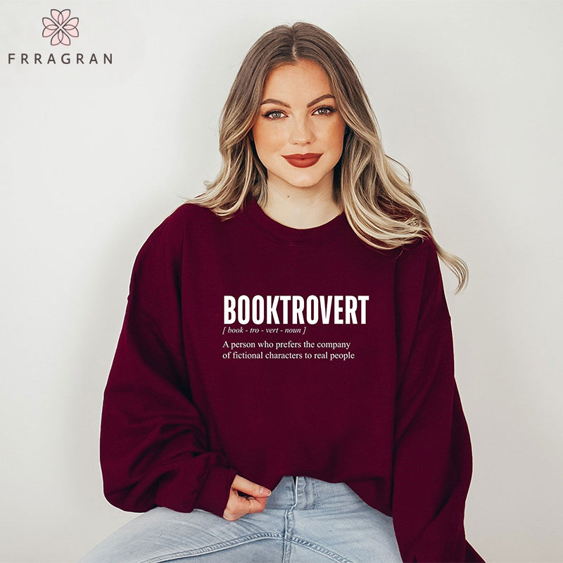 Booktrovert Definition Letter Print Sweatshirt